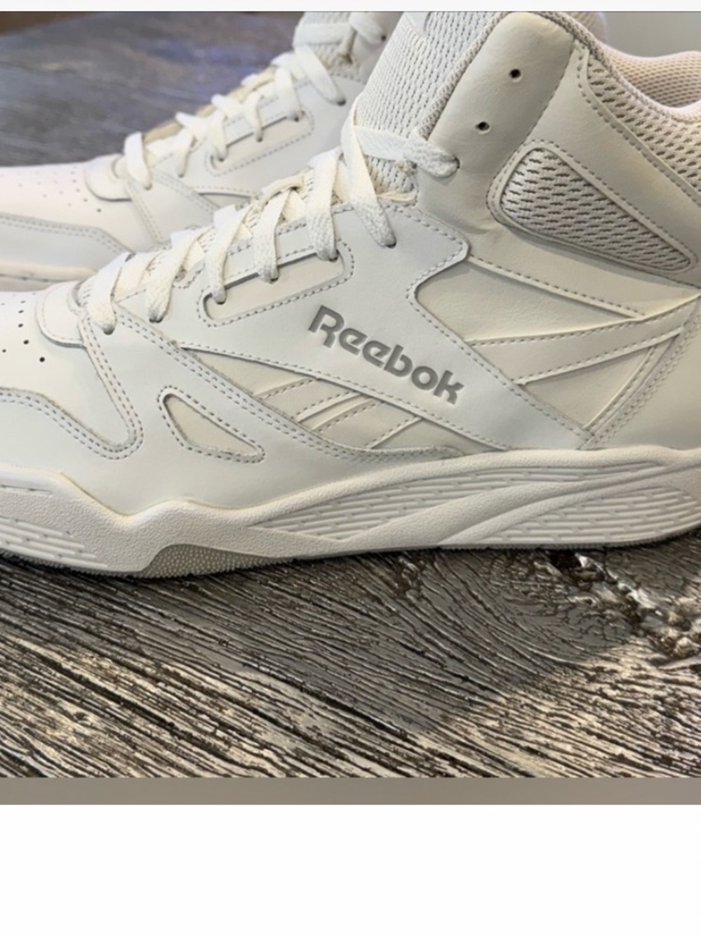 Reebok White Leather High-Top Sneakers